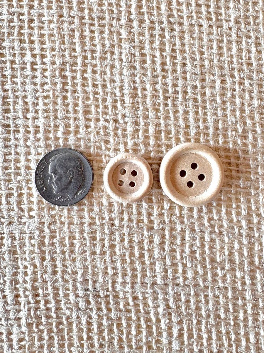 Light Wood Grain Buttons | 6 pack (Multiple Sizes) - Made X Hudson