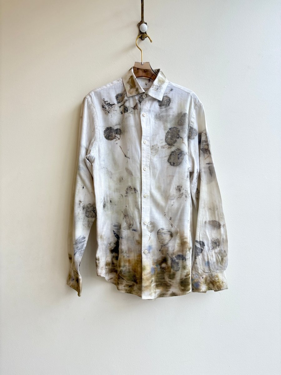 Green & White Eco Printed Button Down Shirt (Reworked) - Made X Hudson