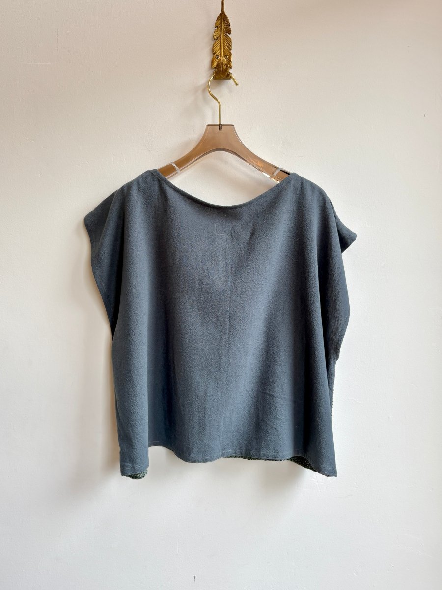 Handwoven Blouse in Teal & Green - Made X Hudson