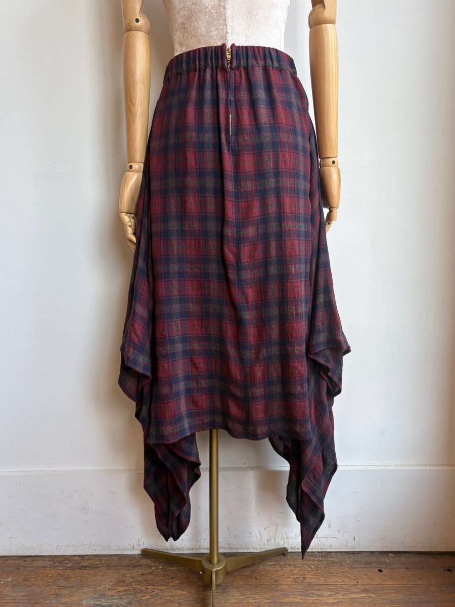 Zero-Waste Skirt in Red, Blue, and Grey Plaid - Made X Hudson
