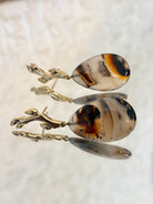 18K Gold & Agate Stone Branch Dangle Earrings - Made X Hudson