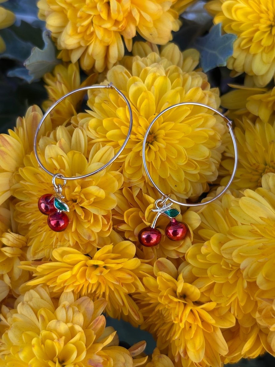 Sweet Cherry Gold Filled Hoops - Made X Hudson