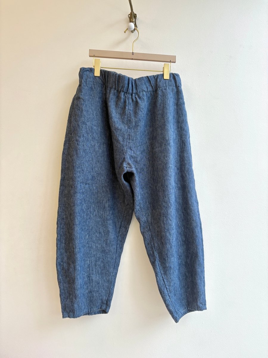 Faded Steel Blue Linen Wool Studio Pant - Made X Hudson