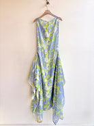 Zero - Waste Dress in Lavender and Citron Flower Sketch - Made X Hudson