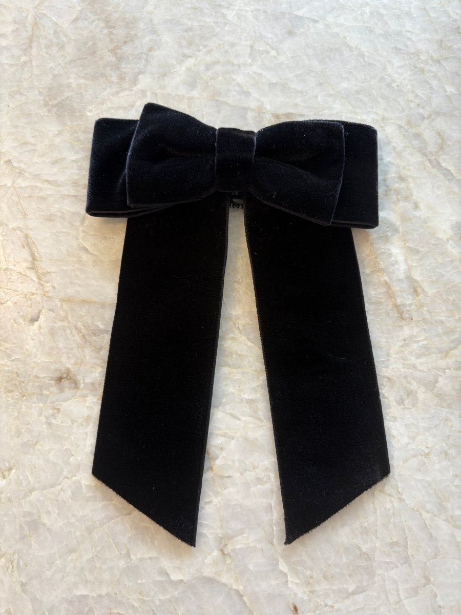 Double Vintage Black Velvet Bow - Made X Hudson