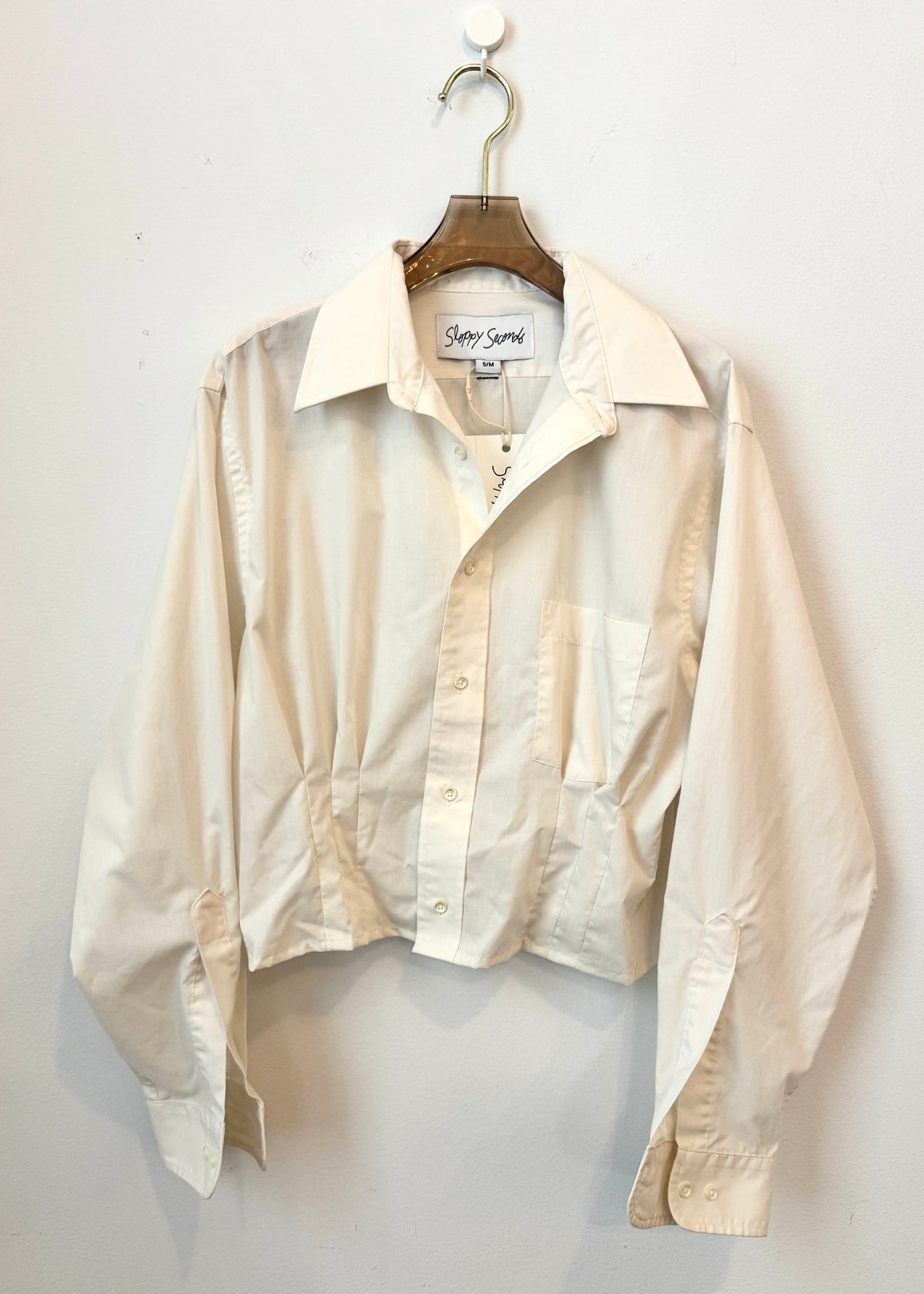 The Kevin Top | Cream White with Gathered Waist (Reworked)