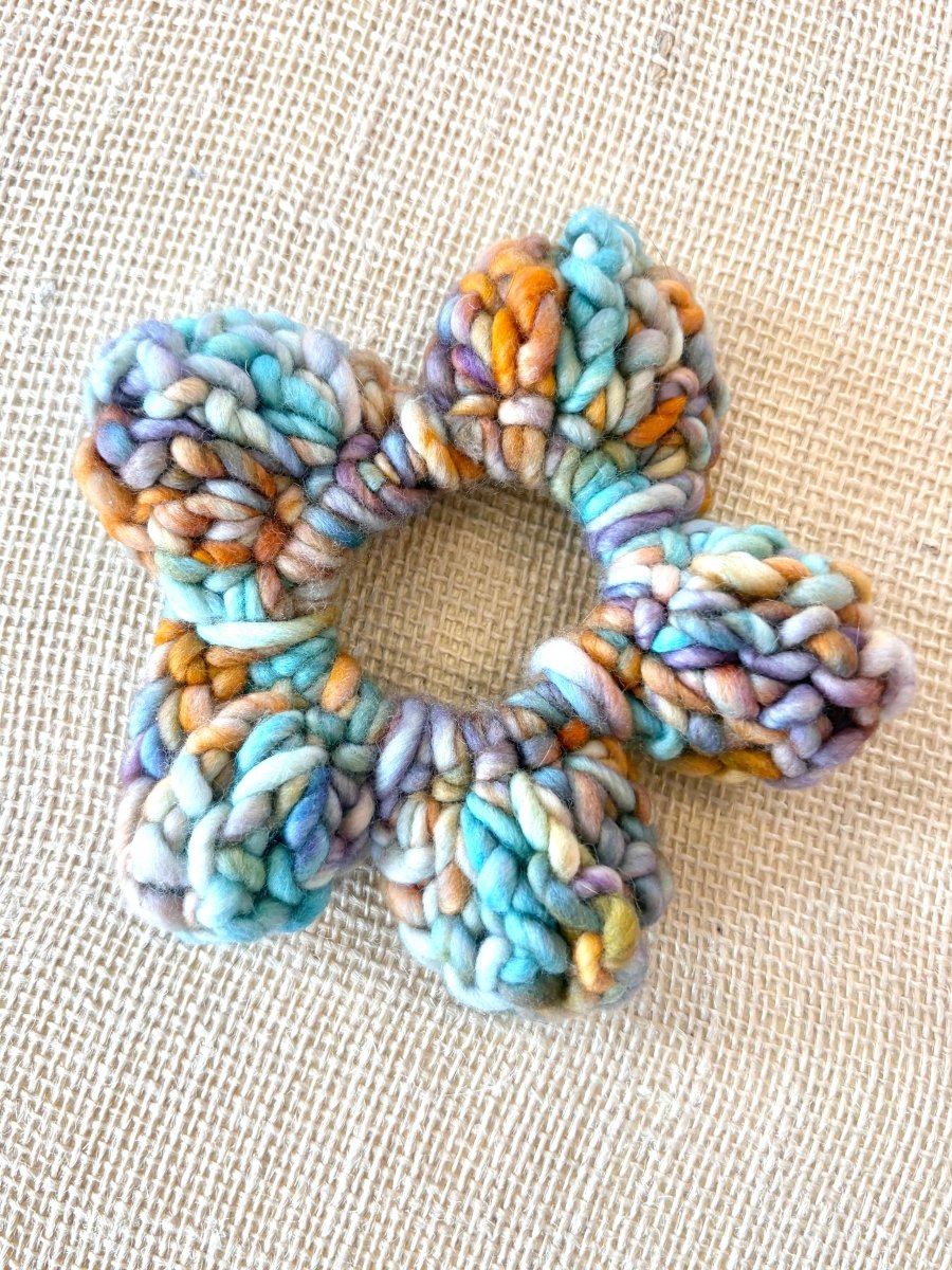Soft Sunset Crochet Flower Scrunchie - Made X Hudson