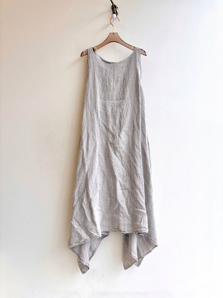 DF Wrap Dress Top in Natural Linen with Side Ties - Made X Hudson