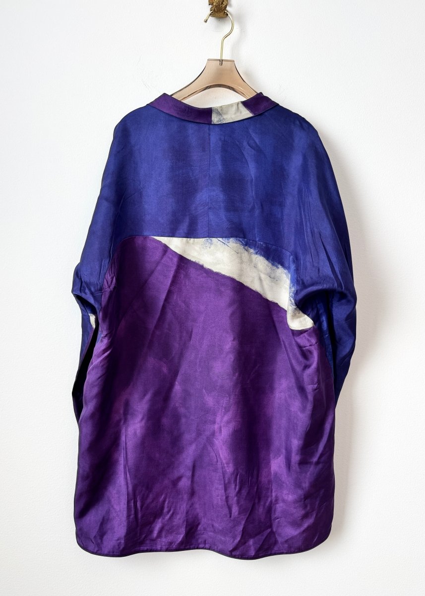 Piazza Sempione | Aubergine and Violet Silk Blouse (Vintage) - Made X Hudson