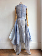 Sheer Zero-Waste Dress in Linen Ombré Shades of Blue - Made X Hudson