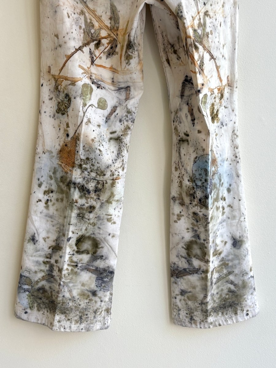 Orange, Violet & Olive Eco Printed & Hand Drawn Wide Leg Pants (Reworked) - Made X Hudson