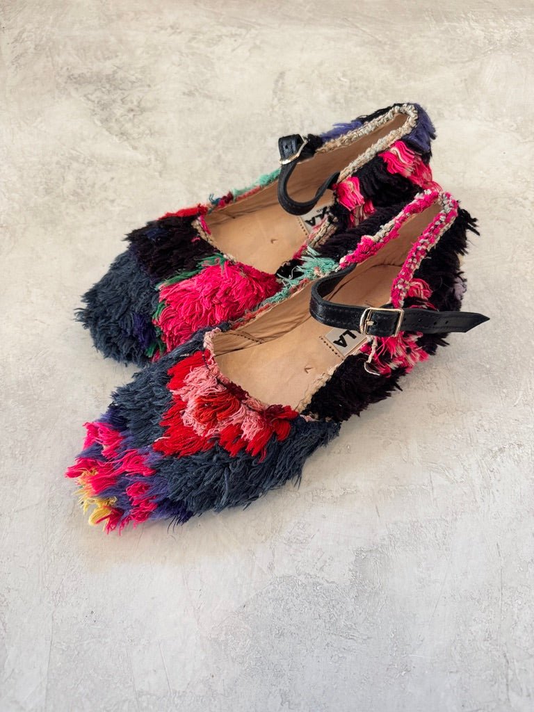 Rudi Babouche Mary Janes “Keir” Pink and Smoke (Size 37) - Made X Hudson