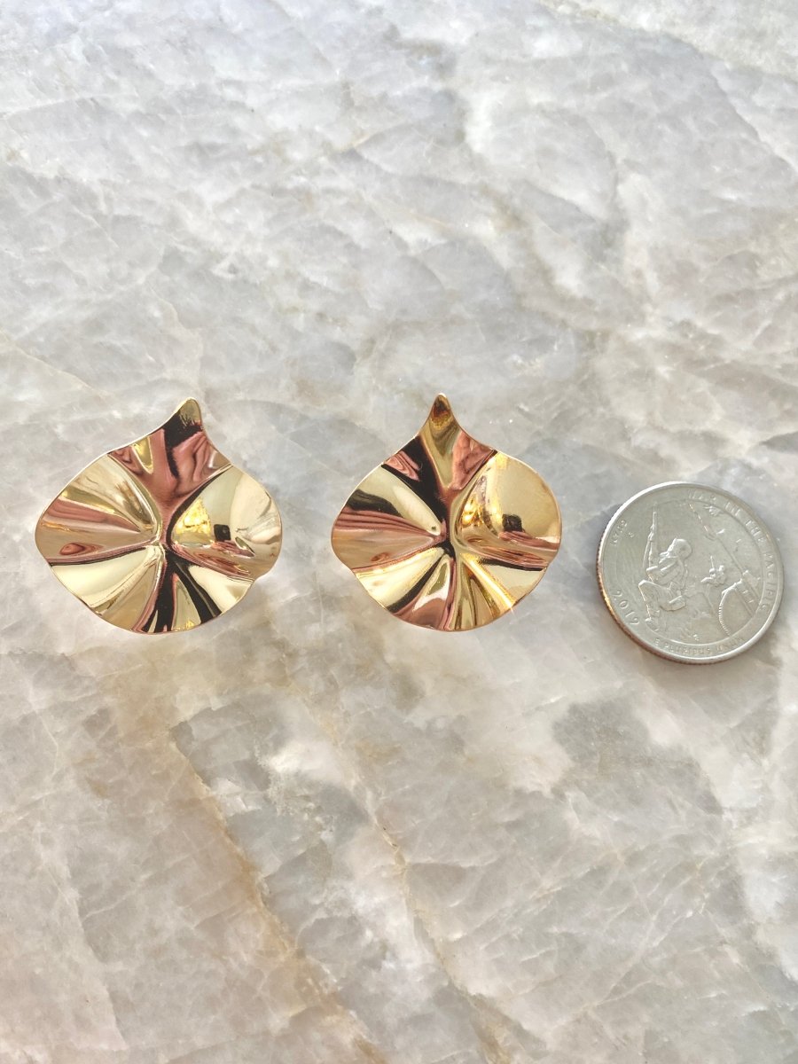 18k Gold Filled Hammered Cloud Stud Earrings - Made X Hudson