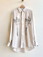 “Jim” Beige Carrot Print Shirt (Reworked) - Made X Hudson