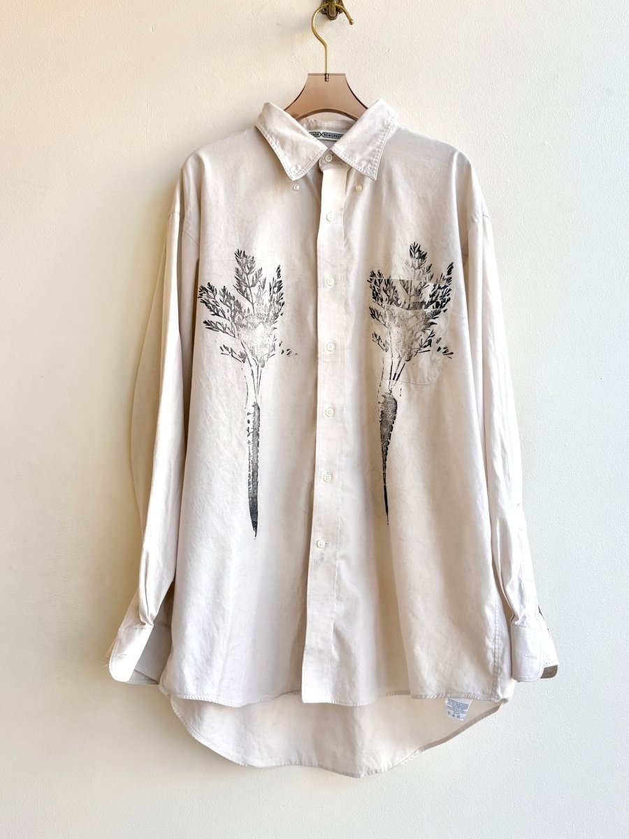 “Jim” Beige Carrot Print Shirt (Reworked) - Made X Hudson