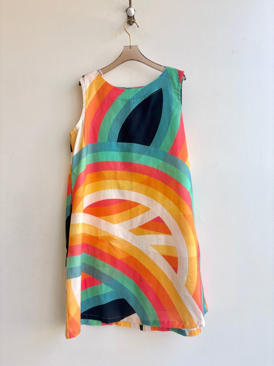 Mini Mu'u in Rainbow Black Print Sleeveless Baby Doll Dress - Made X Hudson