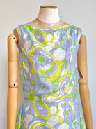 Zero - Waste Dress in Lavender and Citron Flower Sketch - Made X Hudson