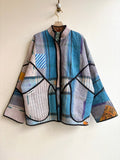 Reversible Ladhiya Quilted Jacket in Colors Sky, Mist, Lavender & Copper, Flame, Fern - Made X Hudson