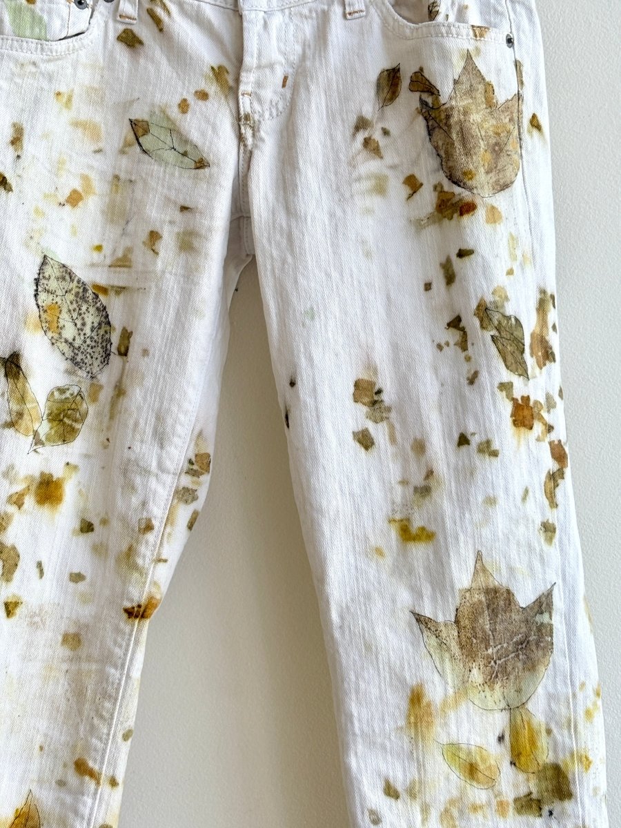 Yellow Eco Printed & Hand Drawn Pants (Reworked) - Made X Hudson