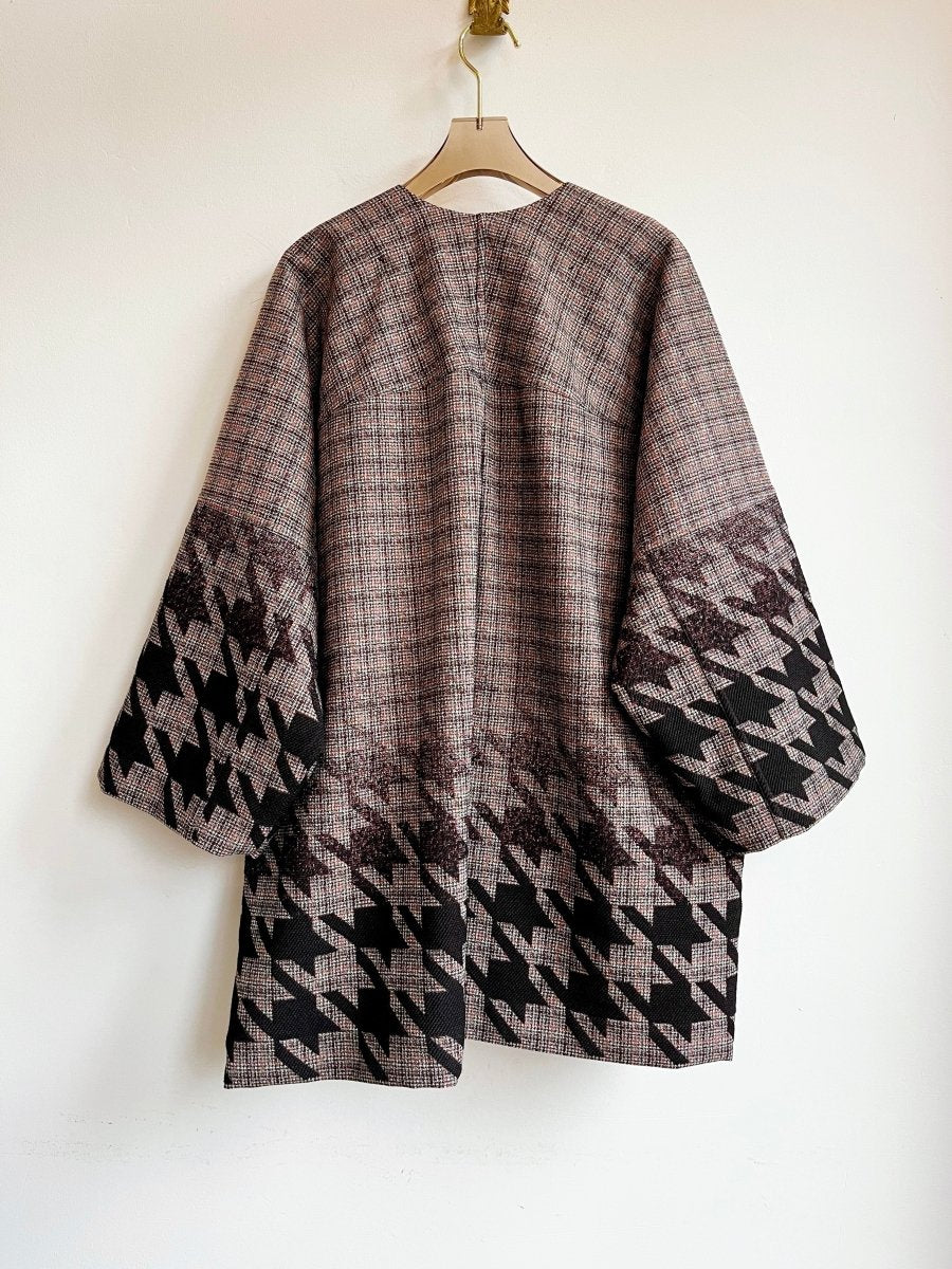 Faded Houndstooth Red + Black Plaid Chore Jacket - Made X Hudson