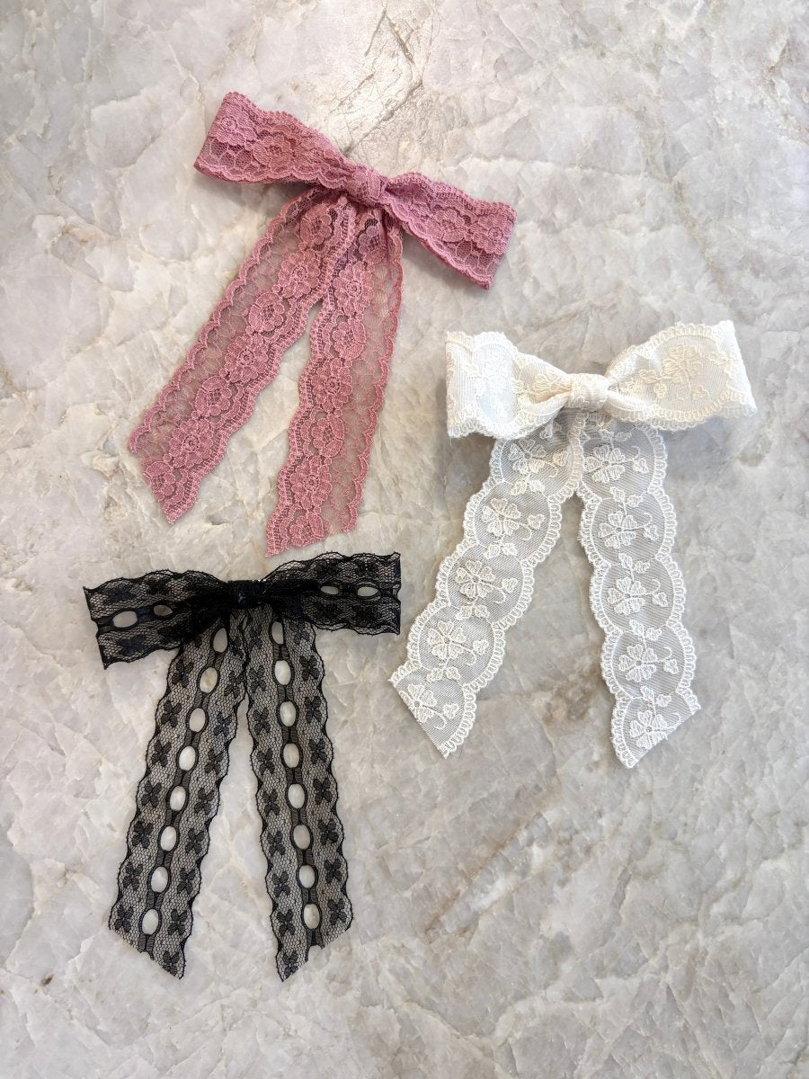 Somewhere Single Lace Bow Hair Clips (More Colors) - Made X Hudson