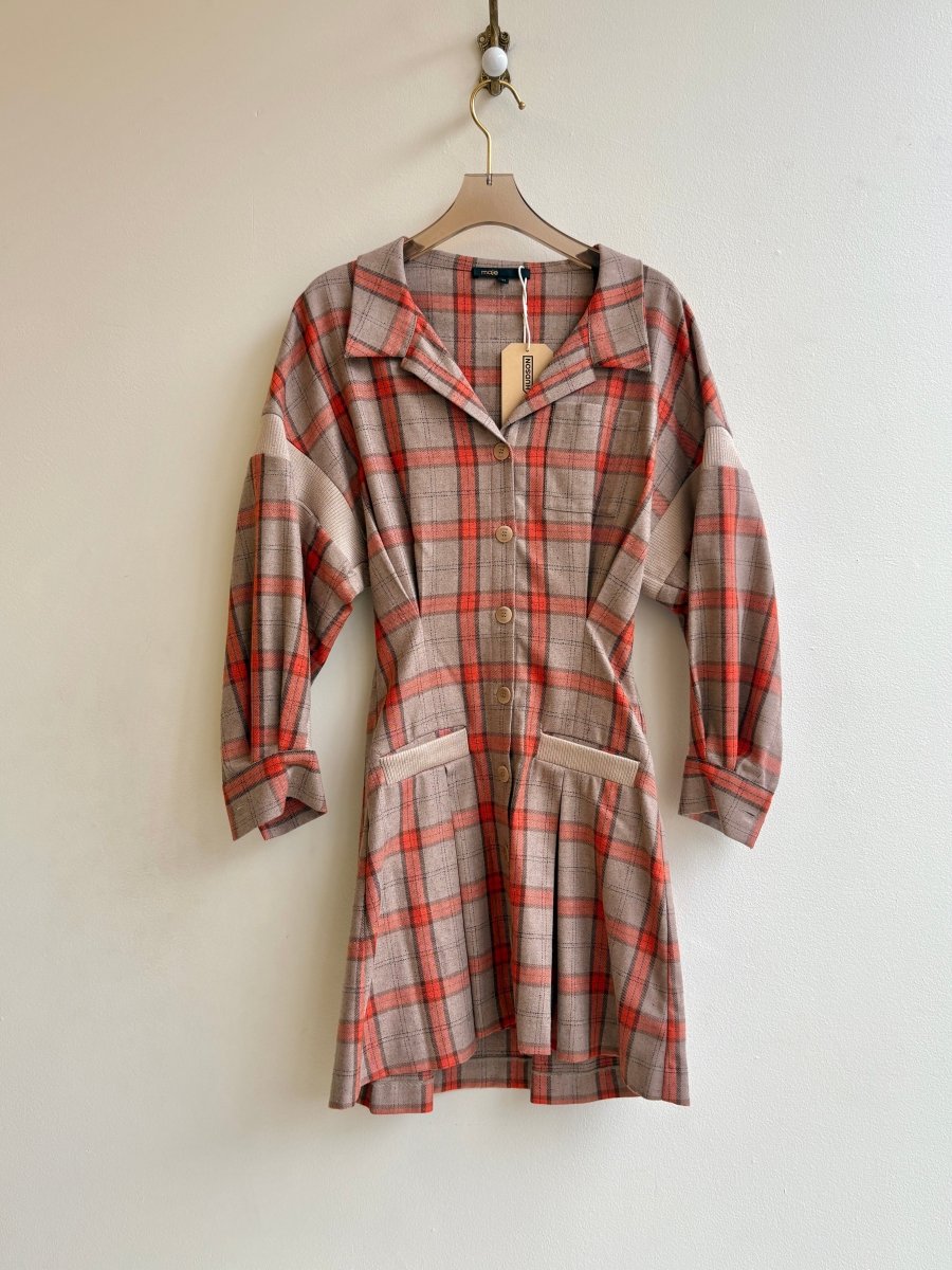 Maje | Plaid Taupe & Orange Dress (Vintage) - Made X Hudson