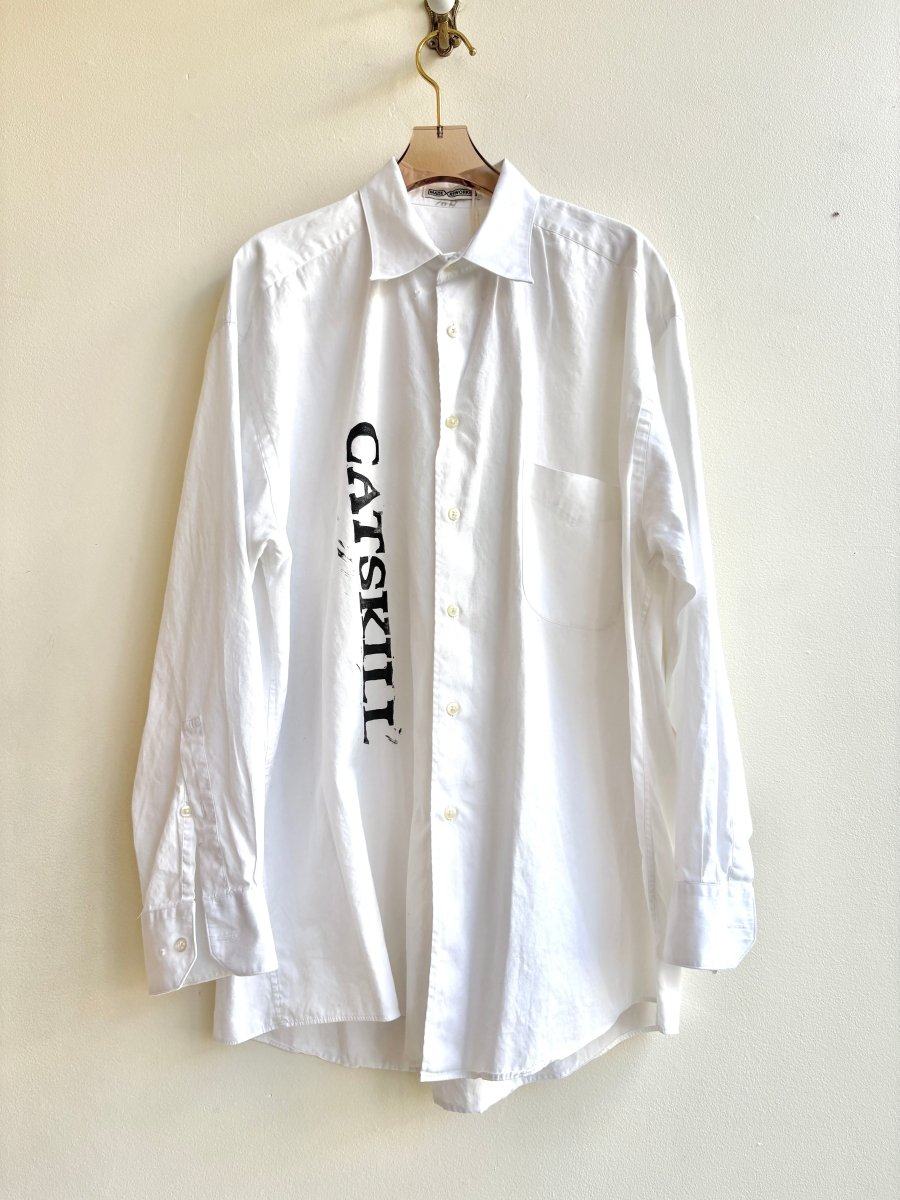 “Desmond” White Catskill Print Shirt (Reworked) - Made X Hudson