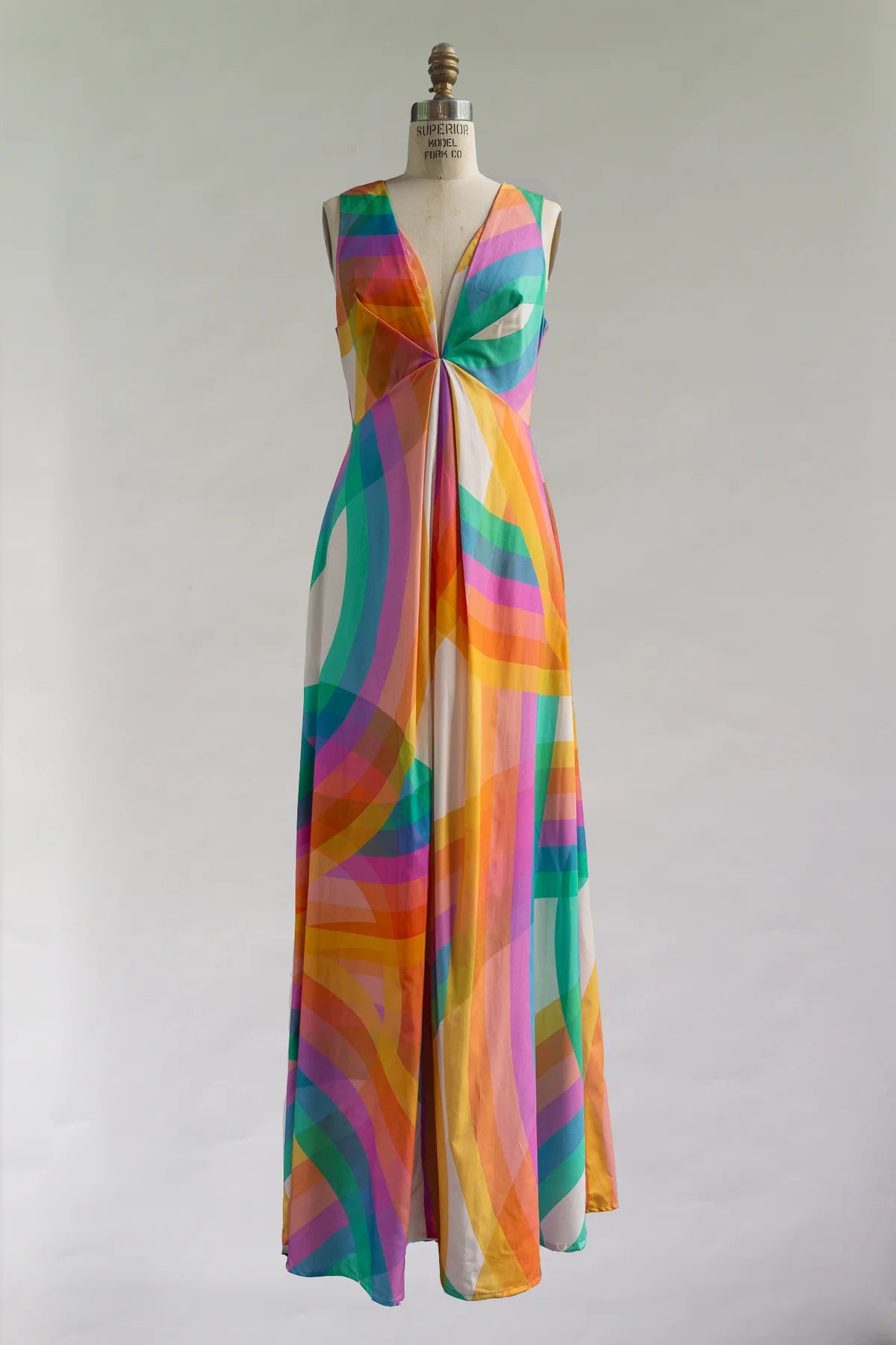 Rainbow Sleeveless “Origami” Dress - Made X Hudson