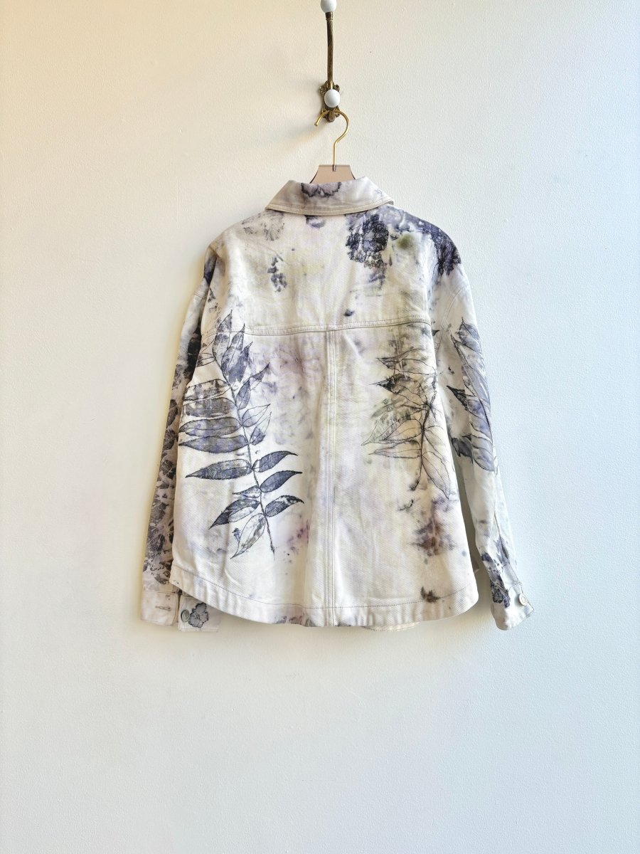 Ivory Denim Eco - Printed Button Up Coat (Reworked) - Made X Hudson