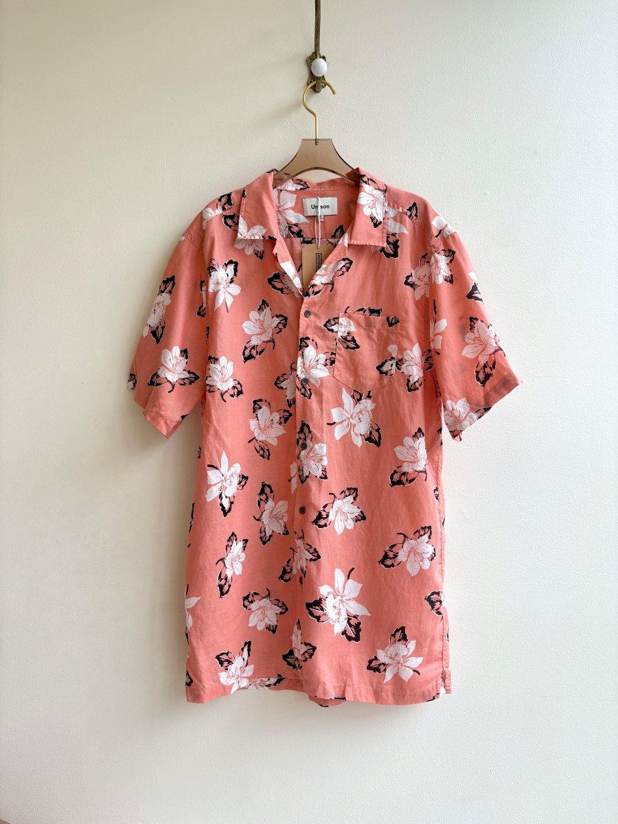 Unison | Peach Floral Print Shirt (Vintage) - Made X Hudson