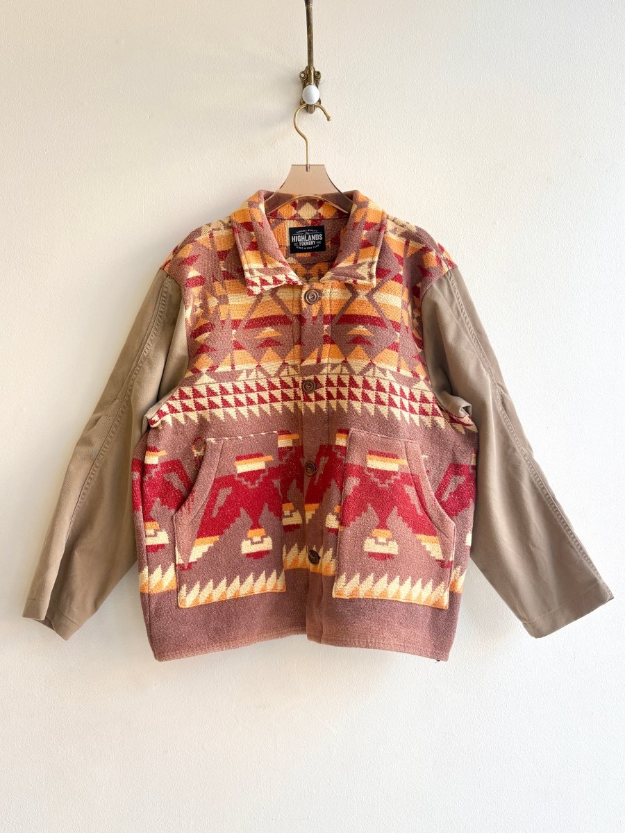 Brown, Red, Orange, & Cream Patterned Utility Jacket - Made X Hudson