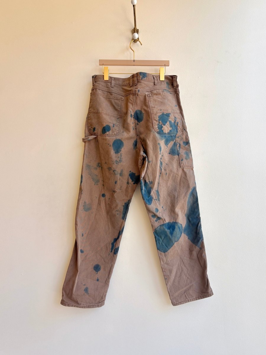 Blue & Brown Cyanotype Drop Cloth Work Pants (Reworked) - Made X Hudson