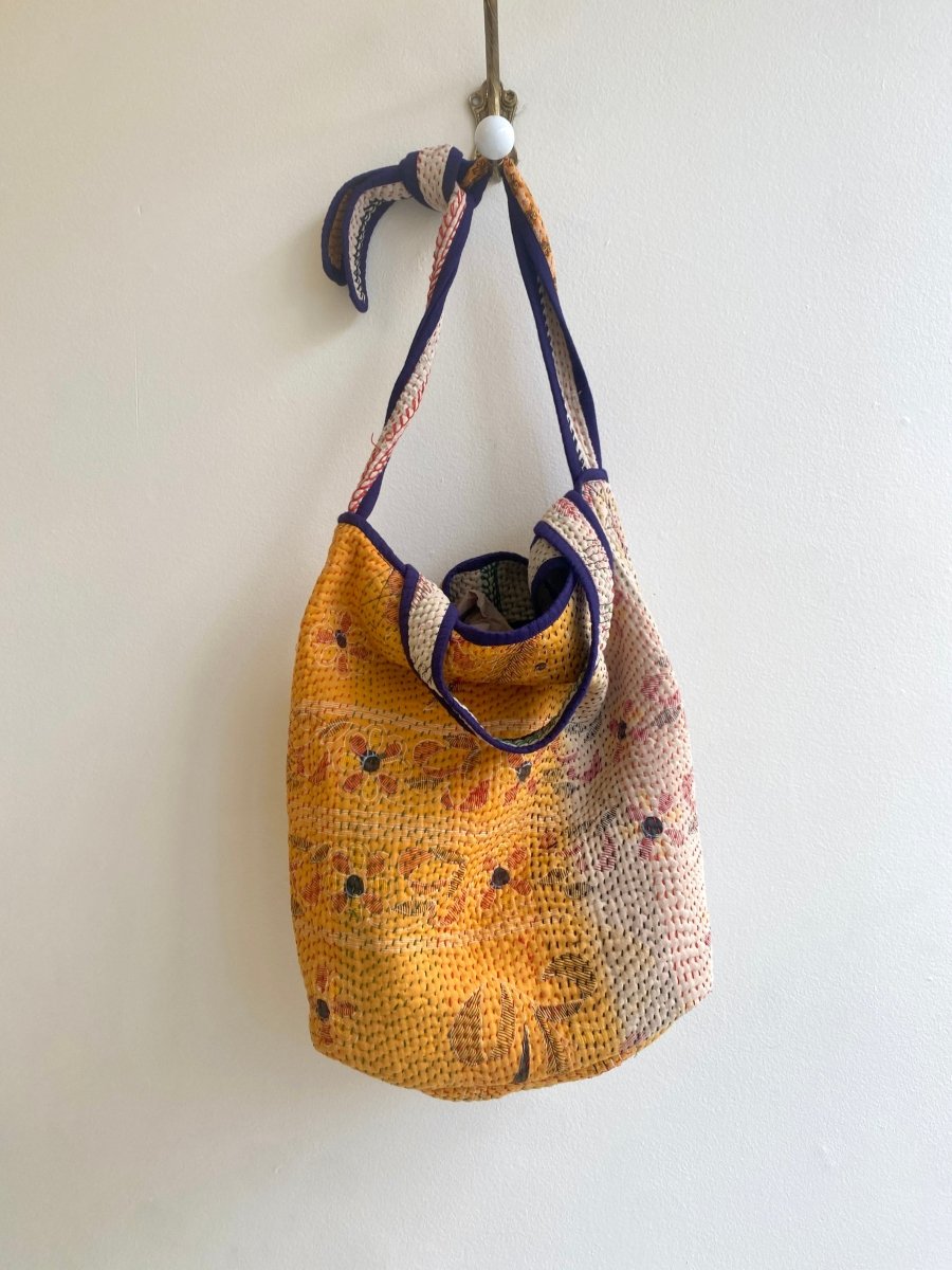 Reversible Xoti II Tote Bag in Colors Red, Green Striped, & Mustard - Made X Hudson
