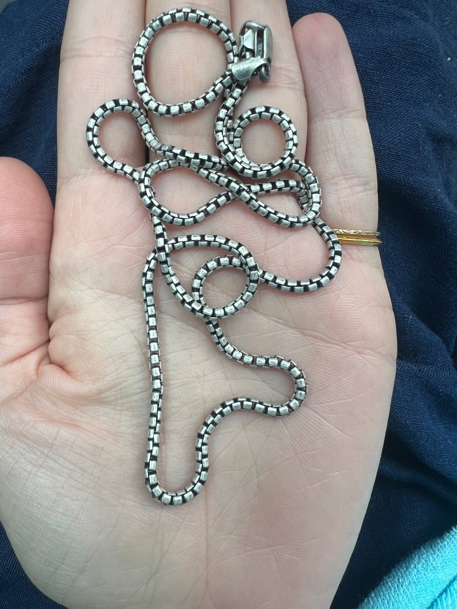 24" Large Sterling Silver Box Chain Necklace - Made X Hudson