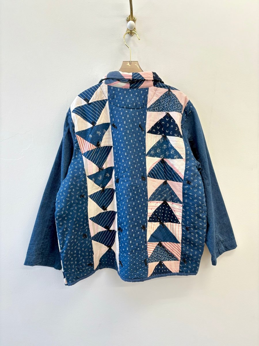 Blue & Pink Heirloom Quilt Utility Jacket - Made X Hudson