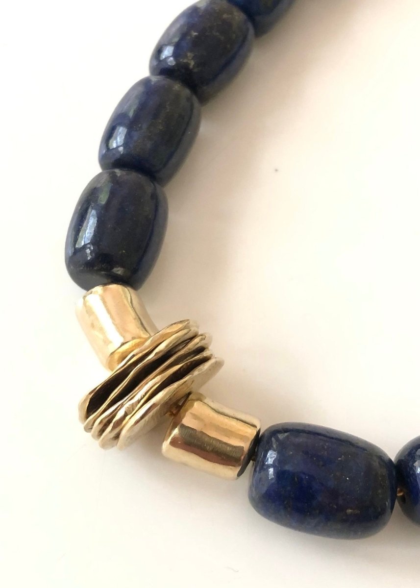 Collana Necklace | Blue Lapis Lazuli & Brass Beads - Made X Hudson