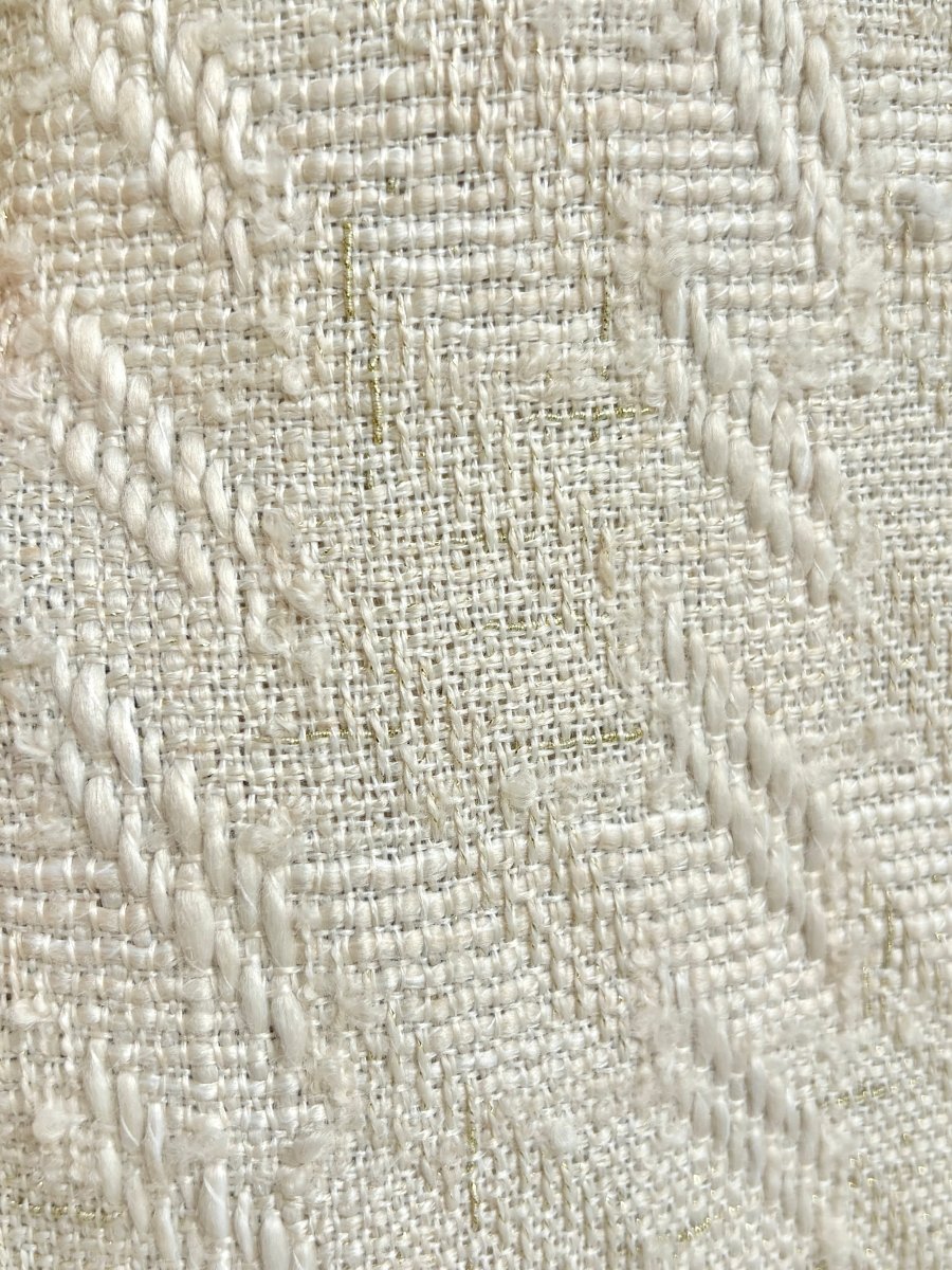 Cream Woven Chore Dress w/ Flutter Sleeve - Made X Hudson