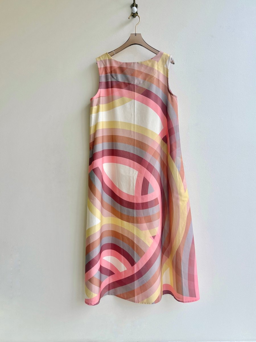 Pink Stripe Sleeveless Long Dress - Made X Hudson