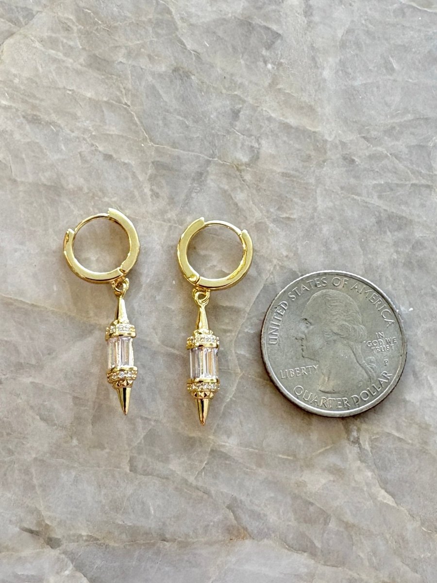 Cubic Zirconia (CZ) Lantern Spike Hoops - Made X Hudson