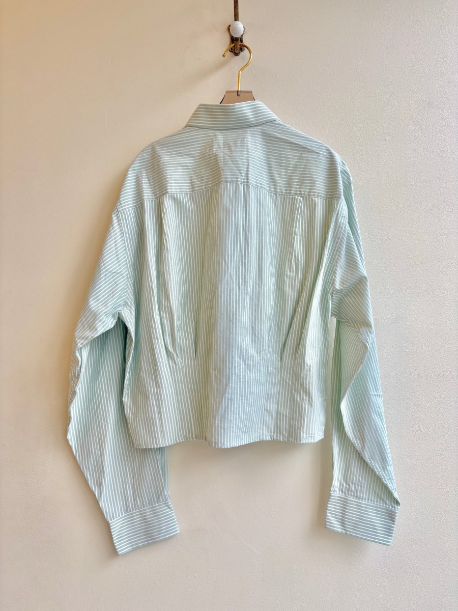 The Kevin Top | Light Mint Stripes w/ Gathered Waist (Reworked) - Made X Hudson