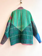 Reversible Ladhiya Quilted Jacket in Colors Light Clay, Hot Red, Bone White, Pink & Kelly Green, Light Blue, Deep Pink, Cream - Made X Hudson