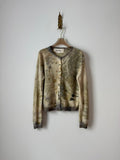 Eco Printed Button Down Cardigan w/ Glass Buttons (Reworked) - Made X Hudson
