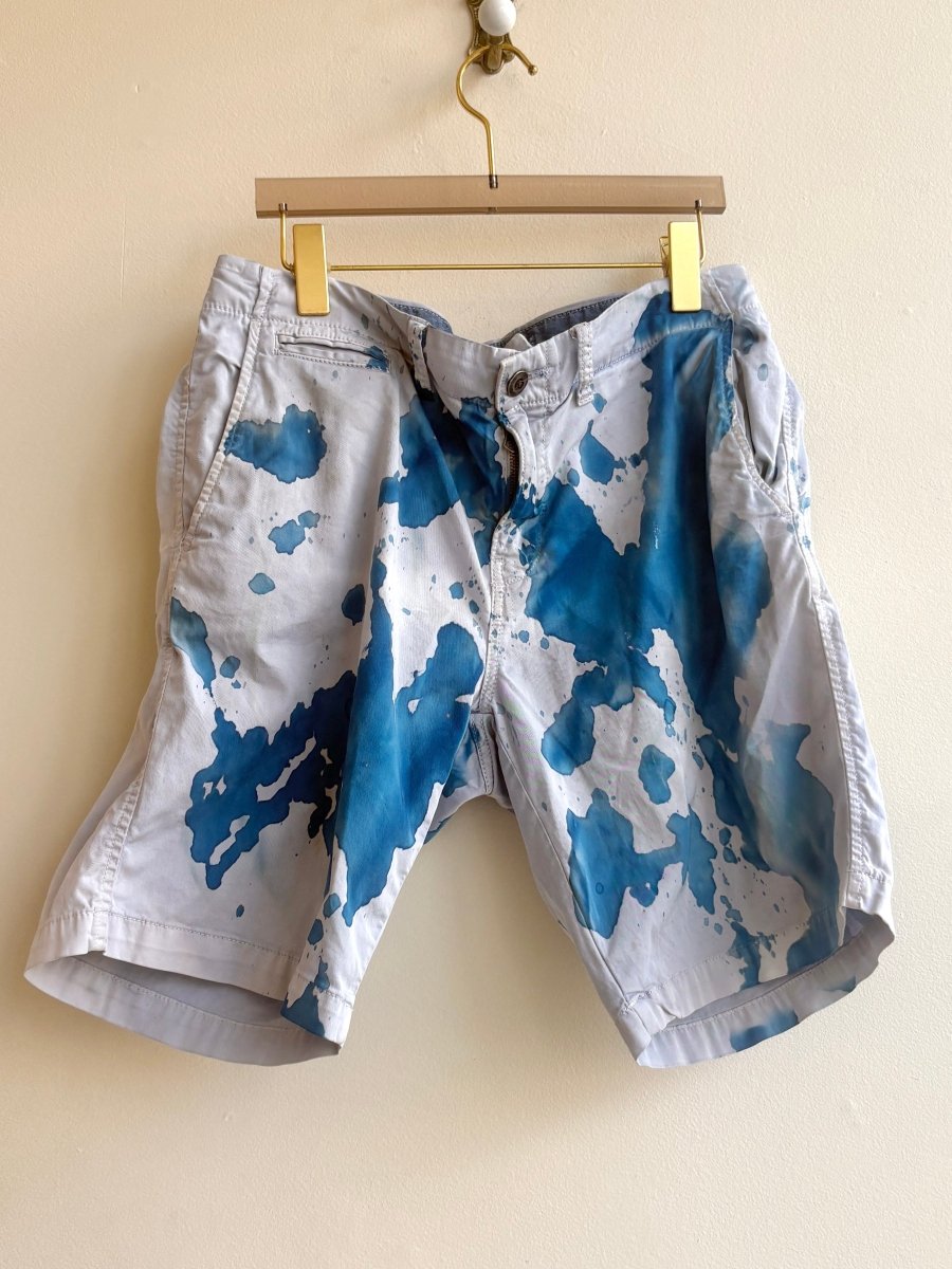 Blue Spilled Cyanotype Shorts (Reworked) - Made X Hudson