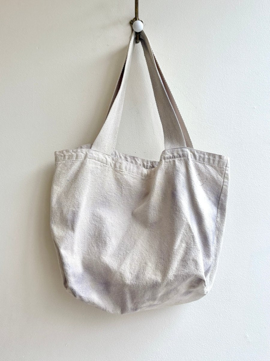 Organic Cotton Hand Dyed Tote | Cool Water w/ Silver, Gold & Grey (Reworked) - Made X Hudson