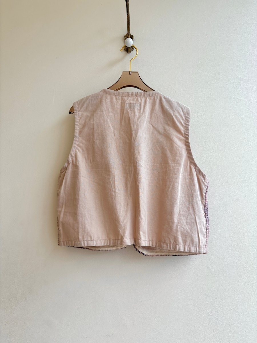 Dusty Pink Handwoven Double Quilt Vest - Made X Hudson
