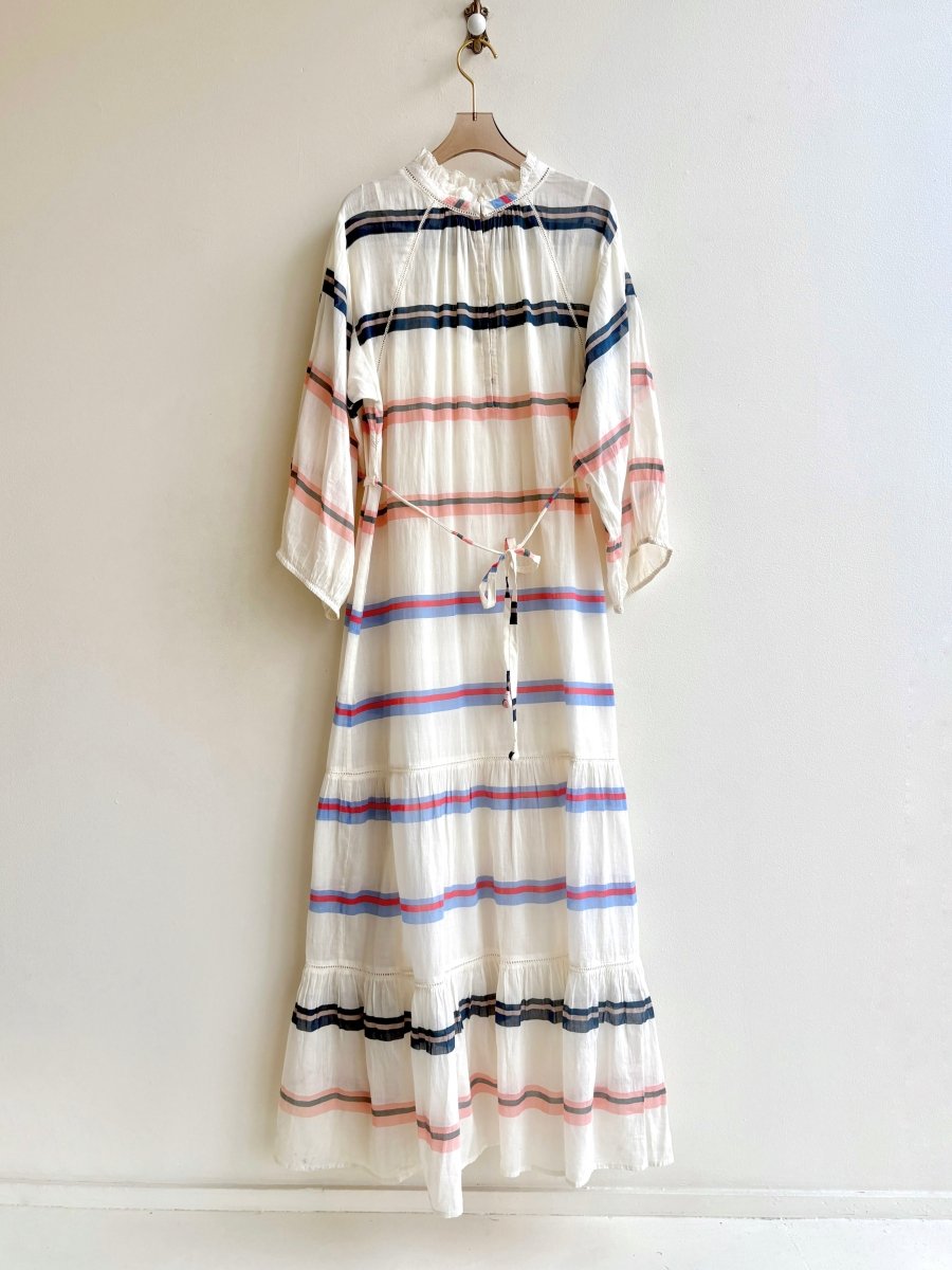 A Piece Apart | Ivory Multi - Colored Striped Long Sleeved Dress (Vintage) - Made X Hudson