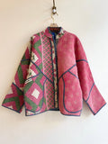 Reversible Ladhiya Quilted Jacket in Colors Watermelon Pink, Green, Cream & Blue, Black, Pink, Brick Red - Made X Hudson