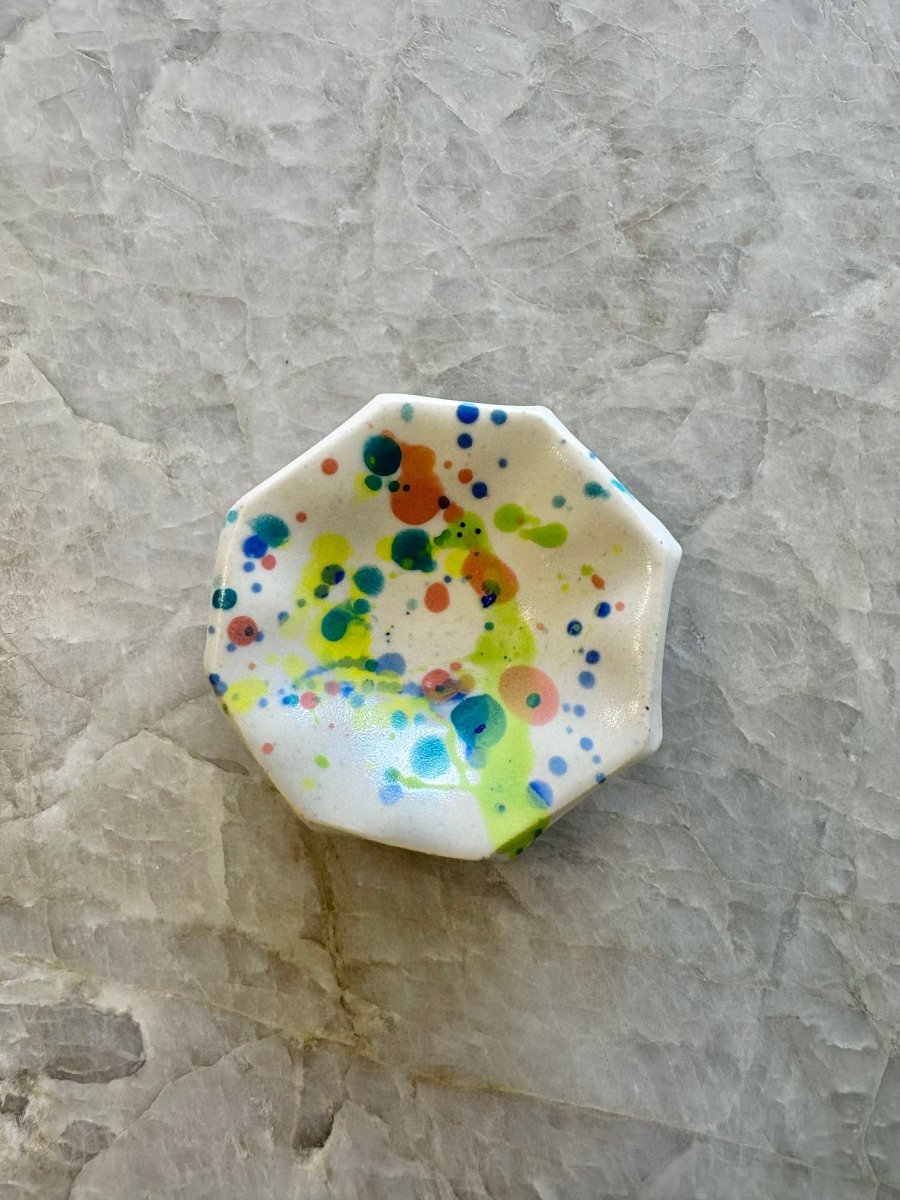 Splattered Colors on Cream Ring Holder - Made X Hudson