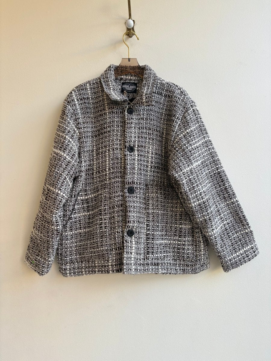 Black & White Textured Utility Jacket - Made X Hudson