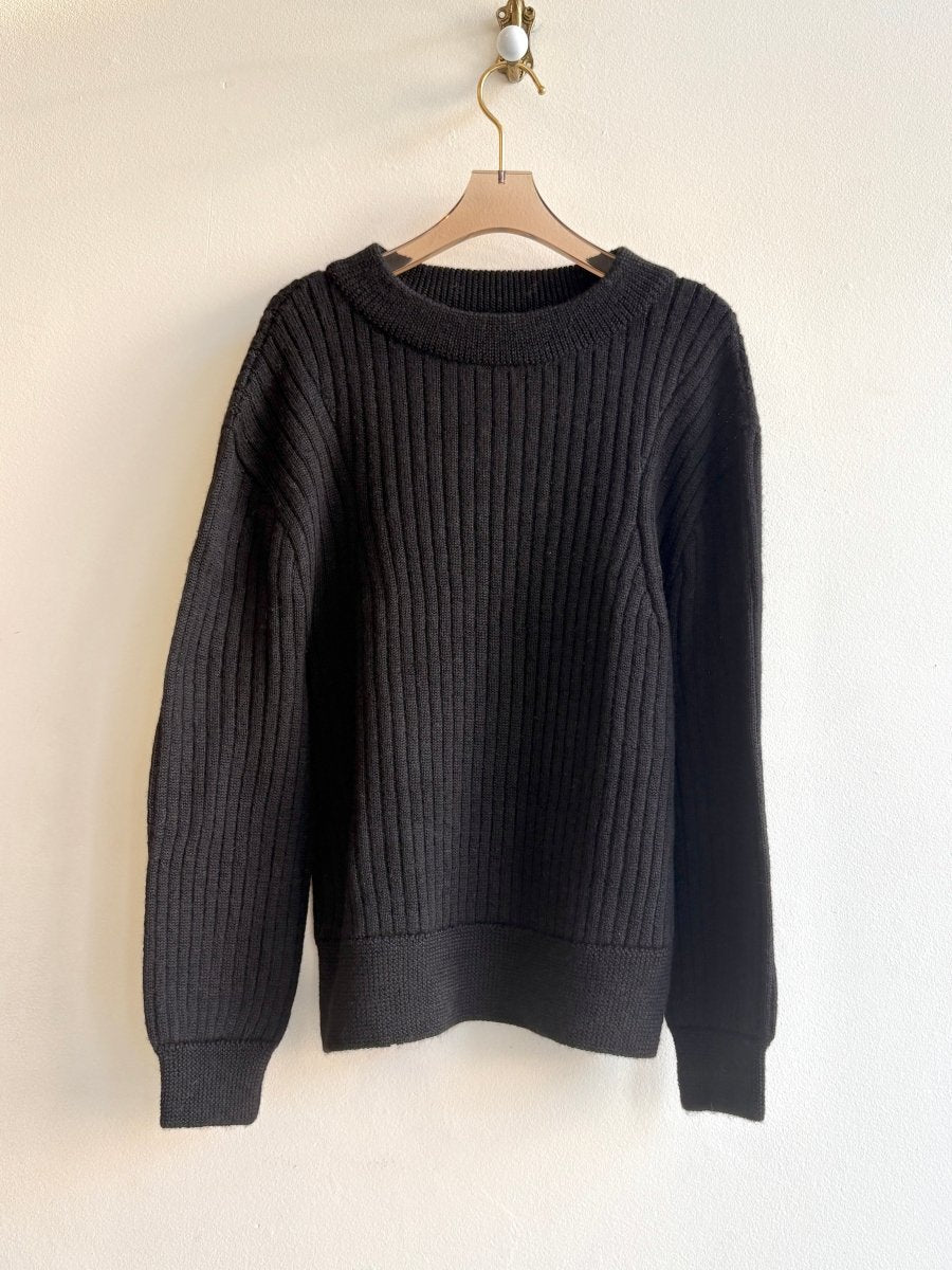 Black Alpaca Crew Sweater - Made X Hudson